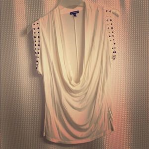 White Sleeveless Express shirt